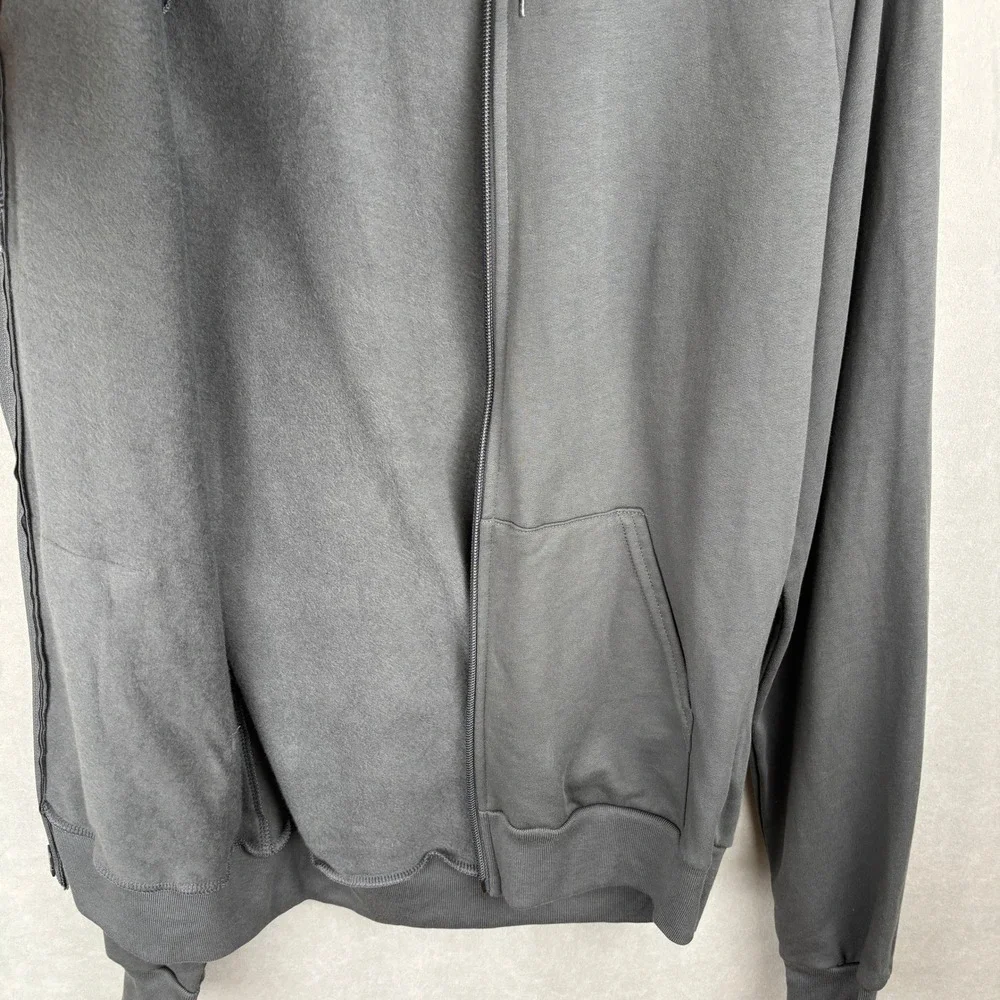 American Apparel California Fleece Zip Up Hoodie Charcoal Grey Norm Indie Mens S